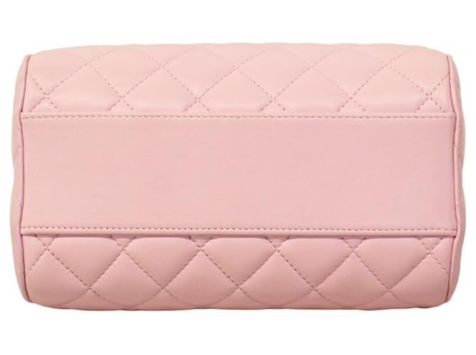 CHANEL 2 Way Handbag Matelasse Lambskin Pink