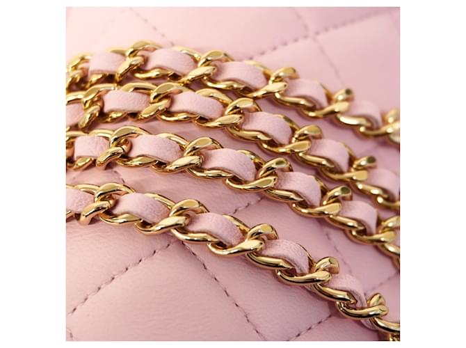 CHANEL 2 Way Handbag Matelasse Lambskin Pink