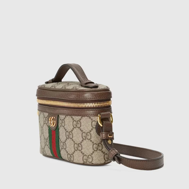 Ophidia Mini Case. Featuring the world-renowned GG Supreme canvas and the unmistakable green and red Web stripe