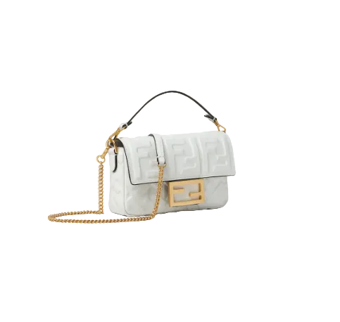 Fendi Baguette Mini® Bag white leather bag