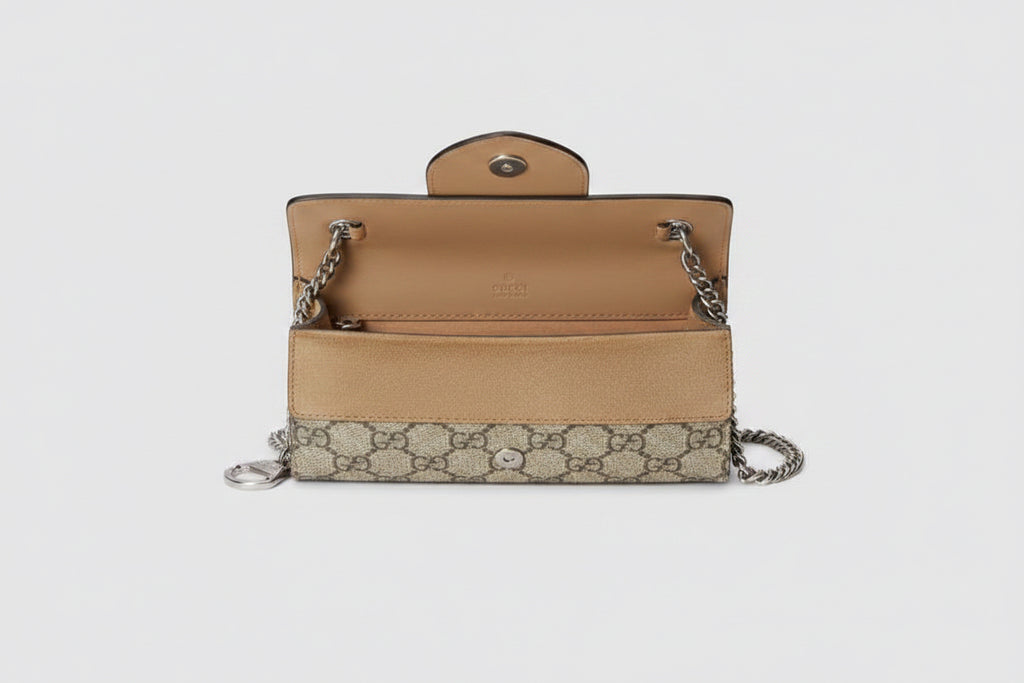 Gucci Dionysus Super Mini Bag – GG Supreme Canvas with Silver-Tone Hardware