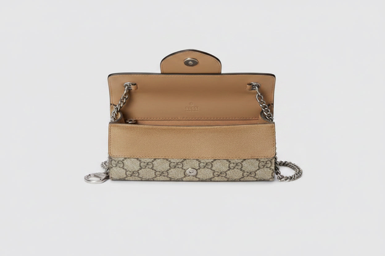 Gucci Dionysus Super Mini Bag – GG Supreme Canvas with Silver-Tone Hardware