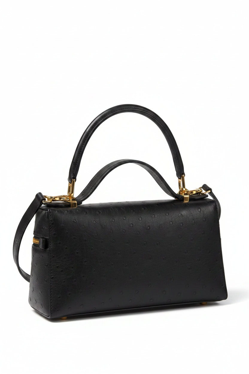 Loro Piana Extra Pocket L19 in Ostrich Leather – Nero Black