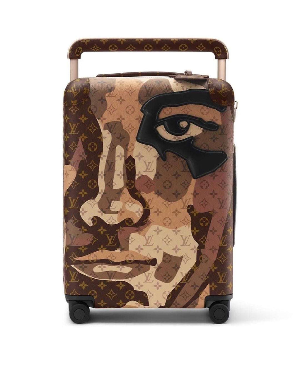 Louis Vuitton Horizon 55 Carry-On Suitcase Monogram Canvas Limited Edition Faces Pattern Brown