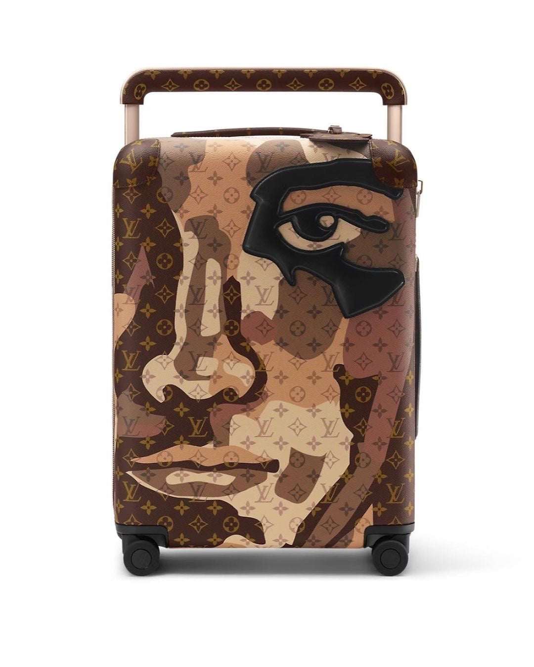 Louis Vuitton Horizon 55 Carry-On Suitcase Monogram Canvas Limited Edition Faces Pattern Brown