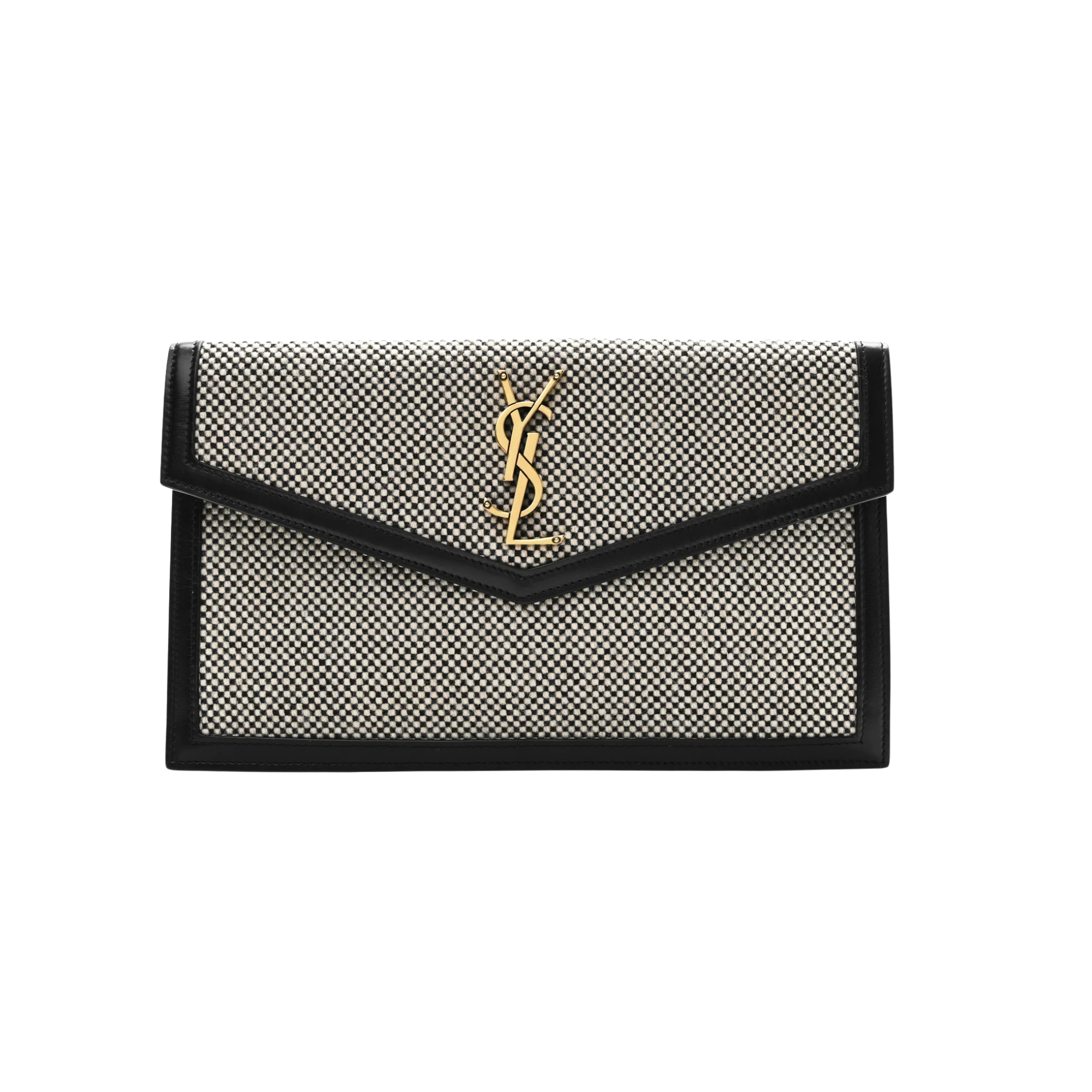 Saint Laurent Canvas Uptown Pouch Black White