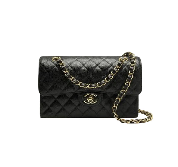 Chanel Classic Medium Flap Bag – Black Caviar Leather with Gold-Tone Hardware