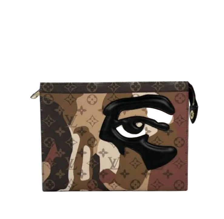 Louis Vuitton Monogram Camouflage Pouch with Eye Graphic - Limited Edition Portfolio