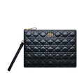 Christian Dior Cannage Quilted Patent Leather Pouch - Black with Gold Hardware