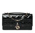 Christian Dior Lady Dior Pouch in Black Cannage Patent Leather with Gold-Tone Hardware