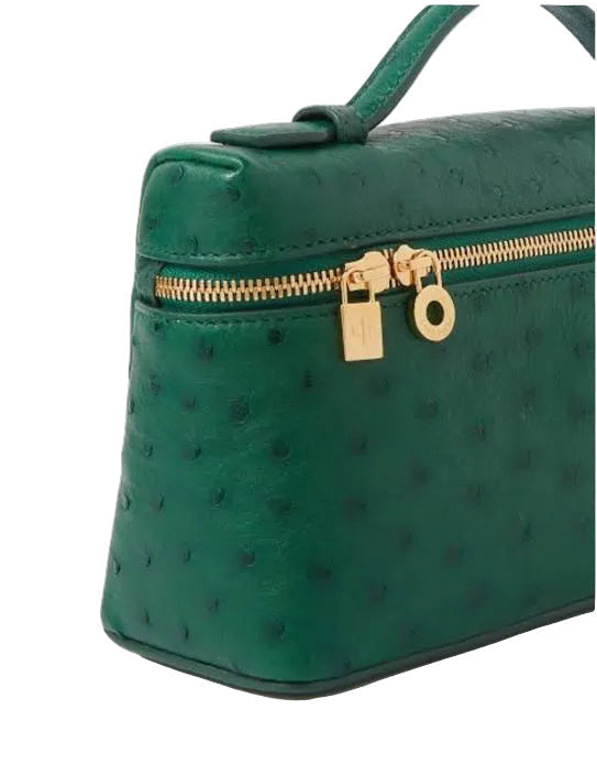 Loro Piana Extra Pocket L19 in Ostrich Leather green