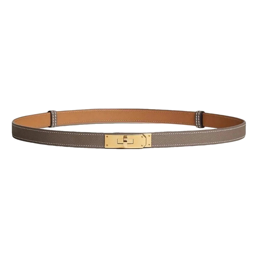 Hermès Kelly 18 Belt in Epsom Leather – Étoupe with Brushed Gold Hardware
