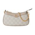 Gucci Ophidia GG Mini Bag – Beige/White GG Supreme Canvas with Gold-Tone Chain