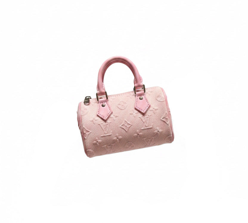 Louis Vuitton Nano Speedy in Pink Monogram Denim