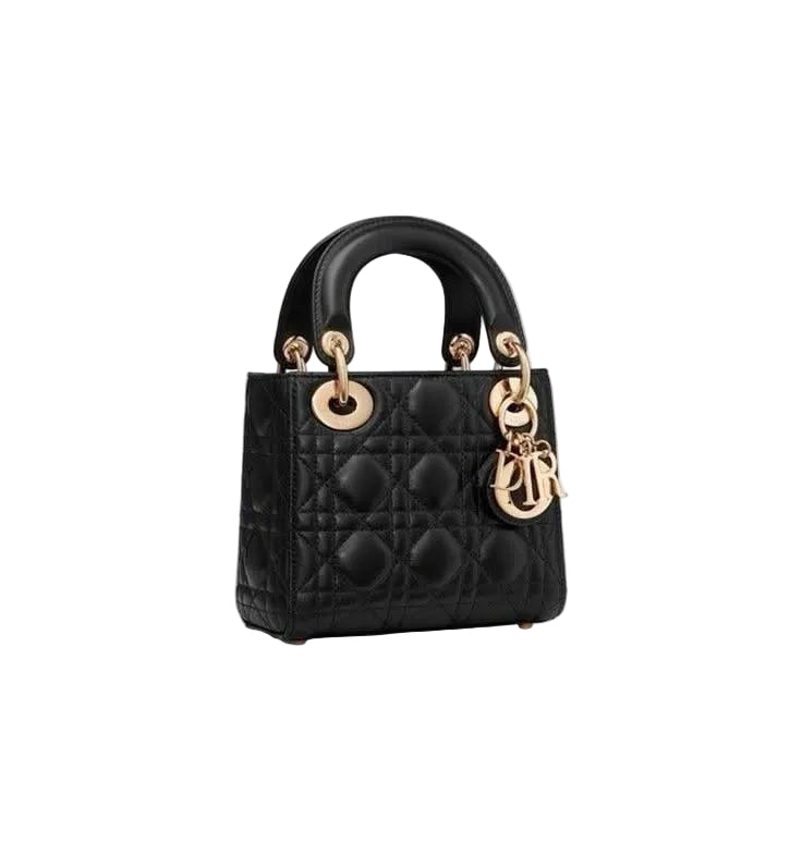 Christian Dior Lady Dior My ABCDior Bag – Black Lambskin with Gold-Tone Hardware Medium
