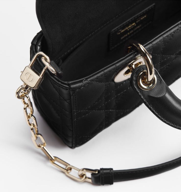 Christian Dior Lady Dior My ABCDior Bag – Black Lambskin with Gold-Tone Hardware Medium