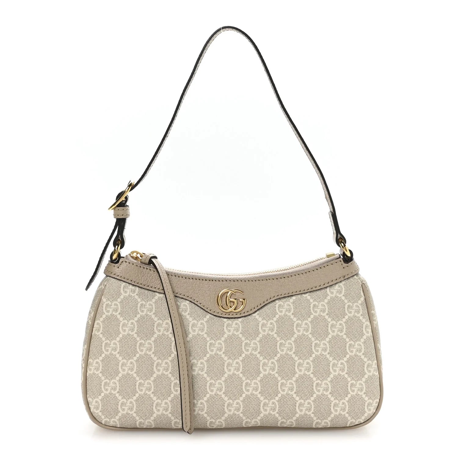 Gucci GG Supreme Monogram Textured Dollar Calfskin Small Ophidia Hobo Beige Mystic White Oatmeal