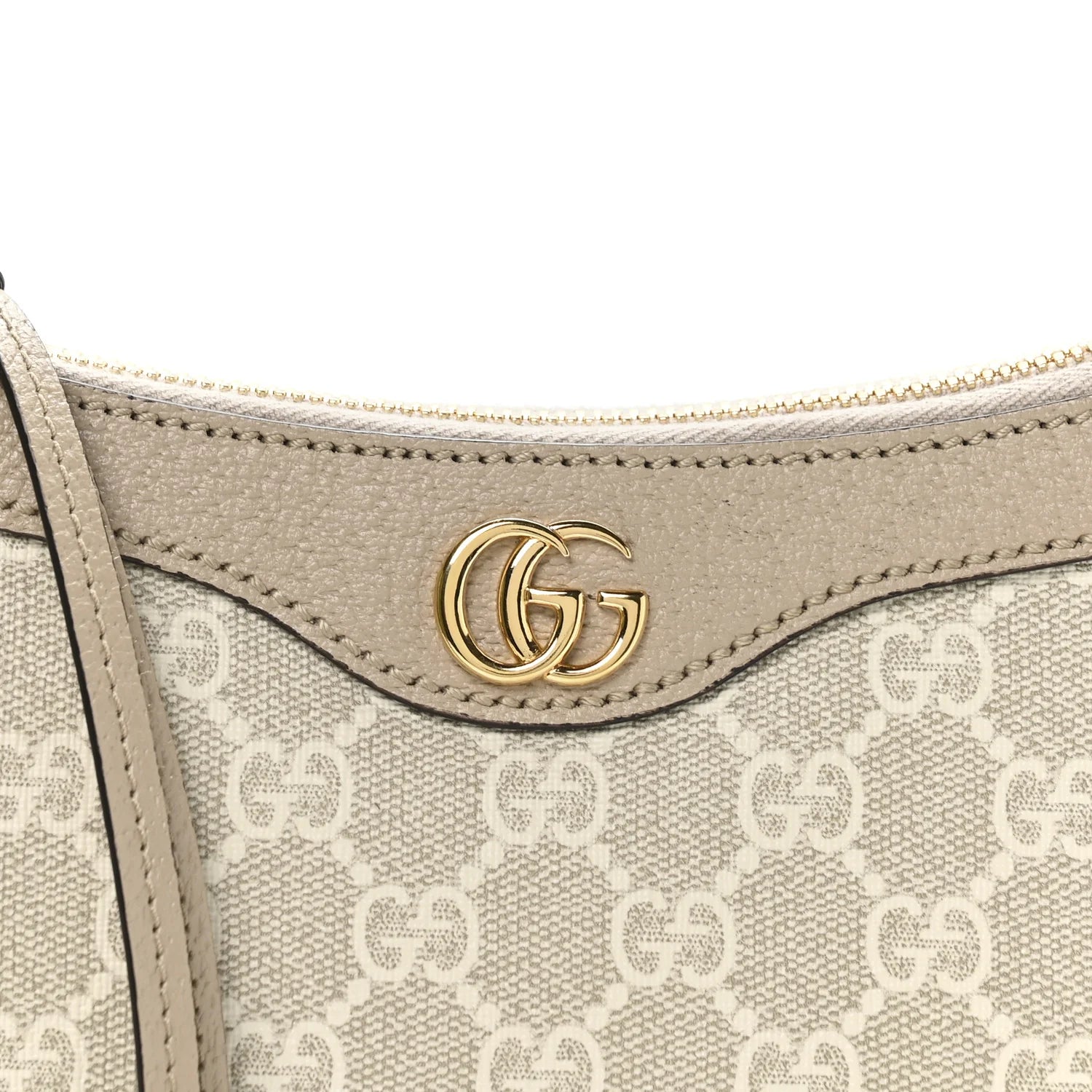 Gucci GG Supreme Monogram Textured Dollar Calfskin Small Ophidia Hobo Beige Mystic White Oatmeal