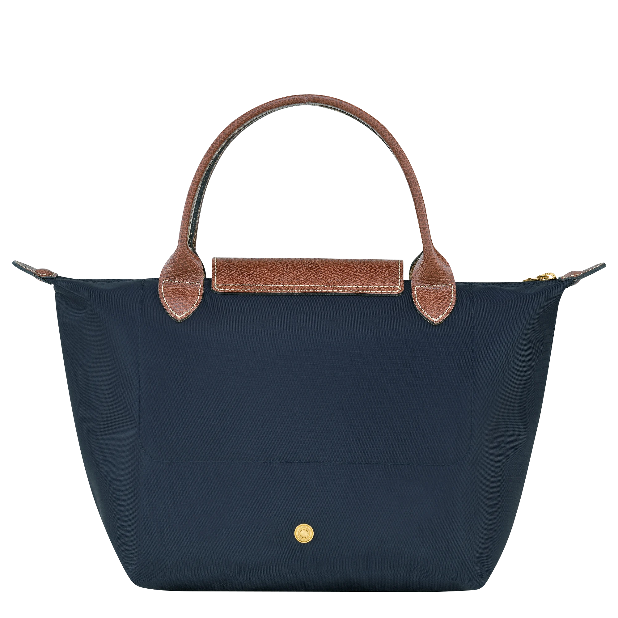 Longchamp Le Pliage  Shoulder Bag – Black Nylon with Brown Leather Trim Medium