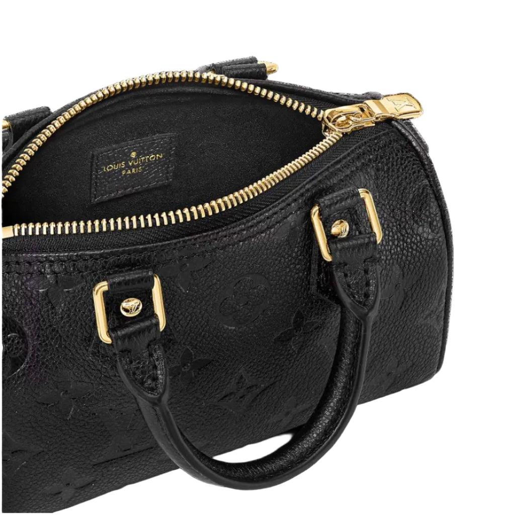 Louis Vuitton Black Monogram Empreinte Leather Speedy