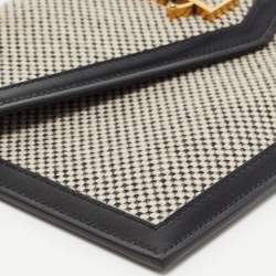 Saint Laurent Canvas Uptown Pouch Black White