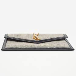 Saint Laurent Canvas Uptown Pouch Black White